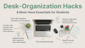 Desk Organization Hacks Must-Have Essentials - Student Yardのデスクツアー
