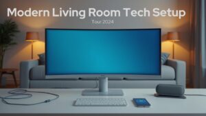 Modern Living Room Tech Setup Tour 2024 - UrAvgConsumerのデスクツアー