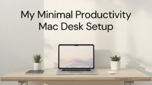 My Minimal Productivity Mac Desk Setup for students - Created Techのデスクツアー