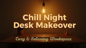 Chill night desk makeover - decorating my desk 2024 - moinpeachのデスクツアー