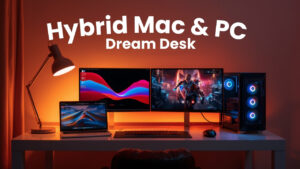 私の新しいハイブリッドMac＆PCドリームデスクセットアップ2024 - Chris Wilmshurstのデスクツアー