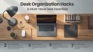 Desk Organization Hacks + Must-Have Desk Essentials - Student Yardのデスクツアー