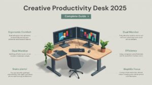 創造性と集中力を高める2025年のデスクレイアウト完全版 - Work From Hypeのデスクツアー